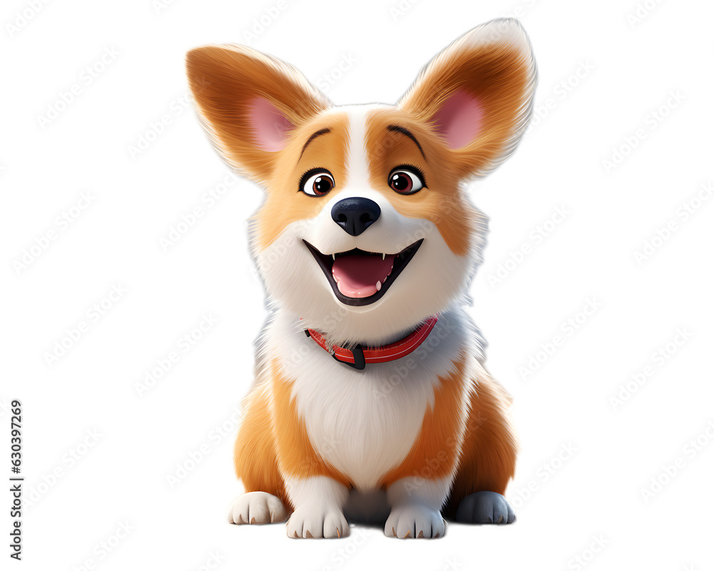 Charming 3D Puppy Lovable Corgi with Playful Personality Transparent Background Generative Ai Charming 3D Puppy Lovable Corgi with Playful Personality Transparent Background Generative Ai