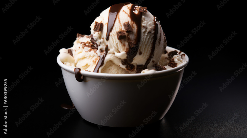 Vanilla chocolate ice cream in the cup Vanilla chocolate ice cream in the cup