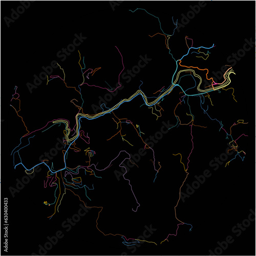 Colorful Map of SaoJosedoRioPreto with all major and minor roads.