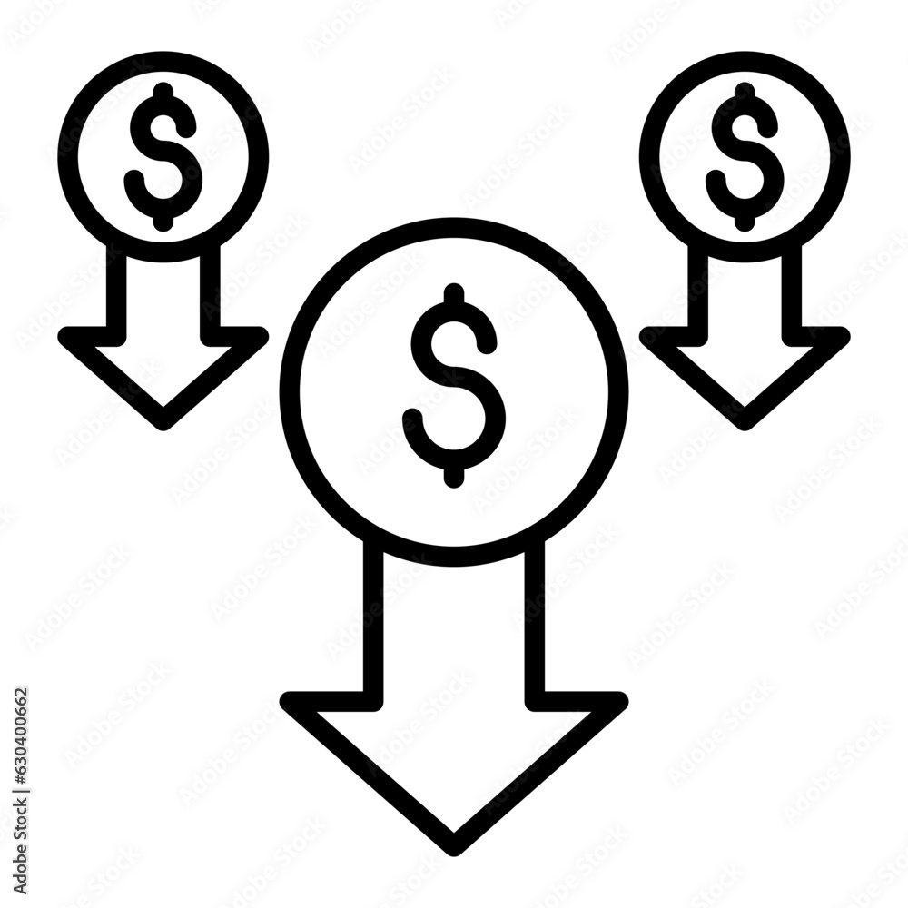 Currency depreciation icon Currency depreciation icon