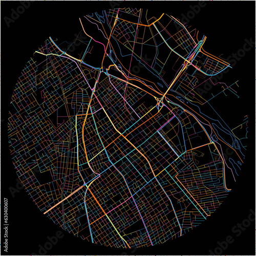 Colorful Map of SantiagodelEstero with all major and minor roads.