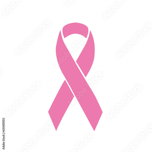 Photo Icono de un lazo rosa. Concepto: Cáncer de mama. Vector