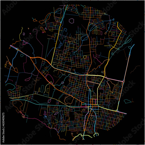 Colorful Map of Caucaia with all major and minor roads.