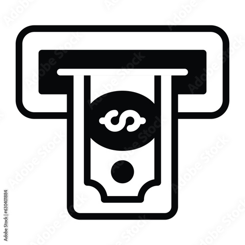 An icon design of instant banking, flat vector of cash dispenser, atm machine photo