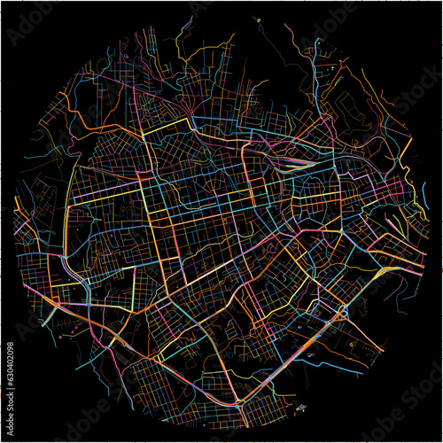 Colorful Map of SantaMaria with all major and minor roads.