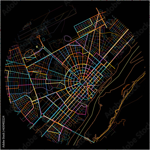 Colorful Map of BoaVista with all major and minor roads.