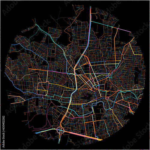 Colorful Map of Caruaru with all major and minor roads.