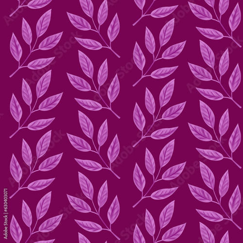 Rows of pink leaves on a pink background