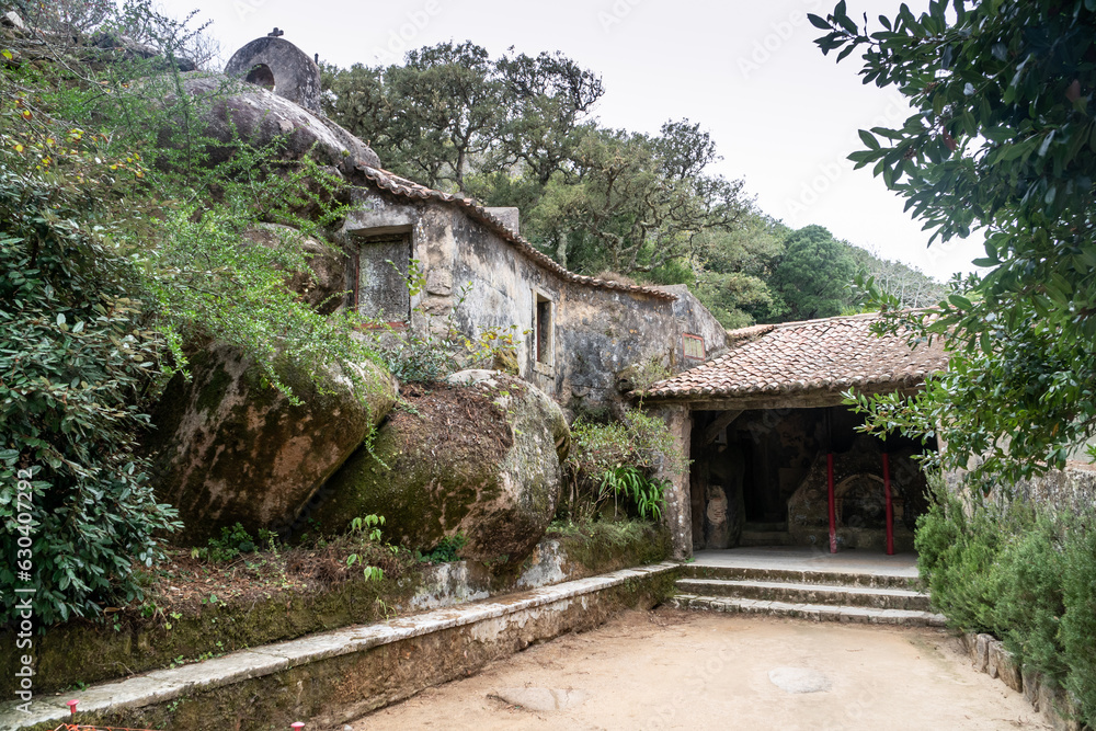 Abandoned and empty medieval Convento dos Capuchos in the Serra de Sintra National Park,Portugal. Abandoned and empty medieval Convento dos Capuchos in the Serra de Sintra National Park,Portugal.