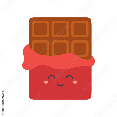 flat vector illustration of chocolate bar character