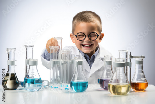 Very Happy Boy A Focused Scientist In Safety Goggles Conducting An Experiment. Joy Focus Safety Experiments Scientists Goggles Boys Happiness . Joy, Focus, Safety, Experiments, Scientists, Goggles