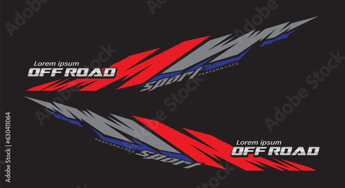 Wrap Design For Car vectors. Sports stripes, car stickers black color. Racing decals for tuning_20230725