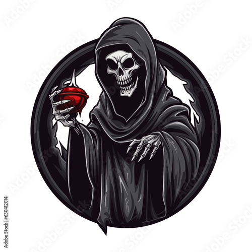 Ferocious Reaper Mascot: Vector Logo Design for Sports & Esports - Dominate Your Team's Identity with Style