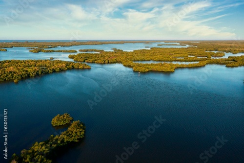 Ten Thousand Islands aerial view from Naples, Florida photo