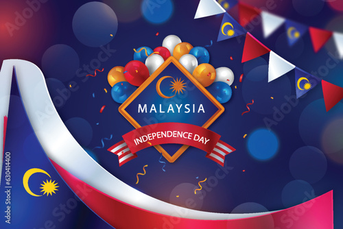 Free vector realistic malaysia independence day background