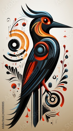 Abstract woodpecker. © August