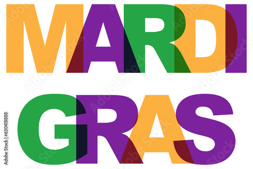 Mardi Gras celebration party festival. Colours text design element for poster  greeting card  party invitation  banner or flyer.