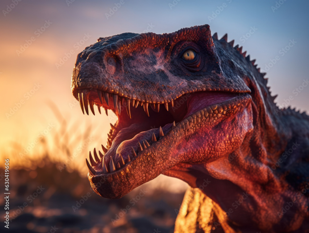 Dinosaur in its Natural Habitat, Wildlife Photography, Generative AI Dinosaur in its Natural Habitat, Wildlife Photography, Generative AI
