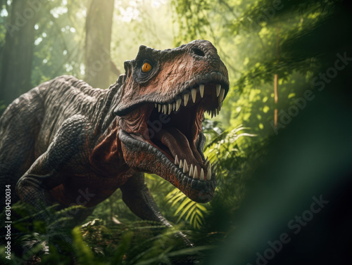 Dinosaur in its Natural Habitat, Wildlife Photography, Generative AI © Vig