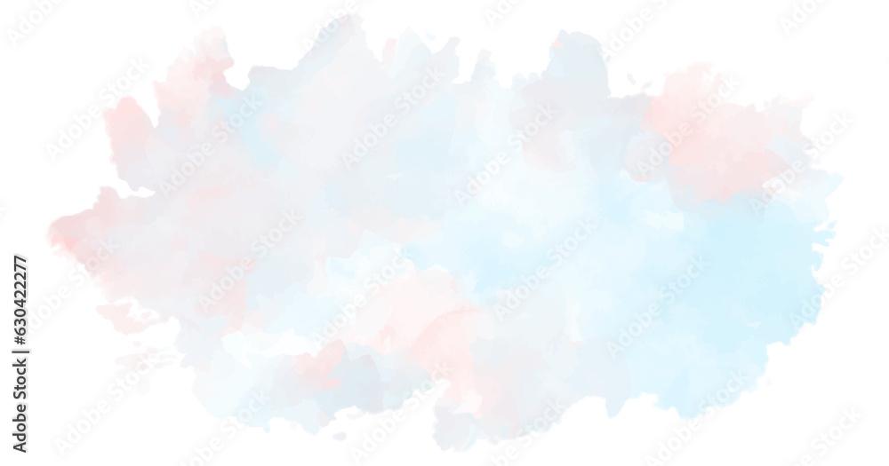 Color spot paint on white background. Abstract colorful watercolor vector art background. Multicolor watercolour texture. Painted pastel color blot of paint. Hand drawn brush strokes.
