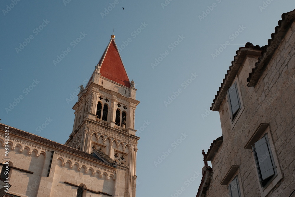 Historic Trogir: Clocktower Amidst Facades