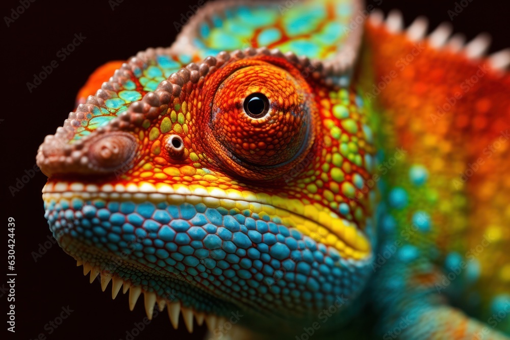 Awe-Inspiring Close-Up of Vibrant Chameleon - Ultra-Detailed Wildlife Photography Awe-Inspiring Close-Up of Vibrant Chameleon - Ultra-Detailed Wildlife Photography