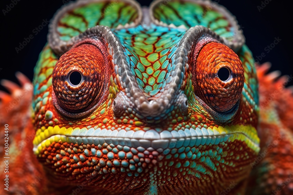 Obraz premium Mesmerizing Chameleon Close-Up - Stunning Wildlife Photography