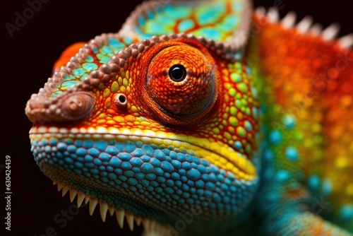 Awe-Inspiring Close-Up of Vibrant Chameleon - Ultra-Detailed Wildlife Photography