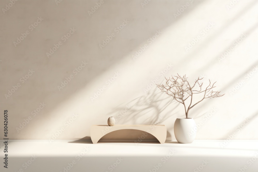 Serene White Wall - Minimalist 3D Rendering Serene White Wall - Minimalist 3D Rendering