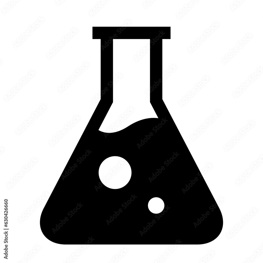 科学、フラスコを表す塗りつぶしスタイルのアイコン 科学、フラスコを表す塗りつぶしスタイルのアイコン