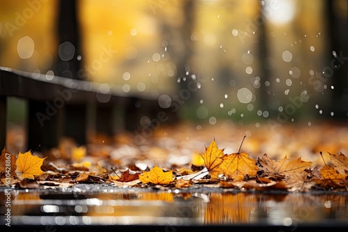 Soft Focus Autumn Multi Colored Leaves Backdrop Generative AI