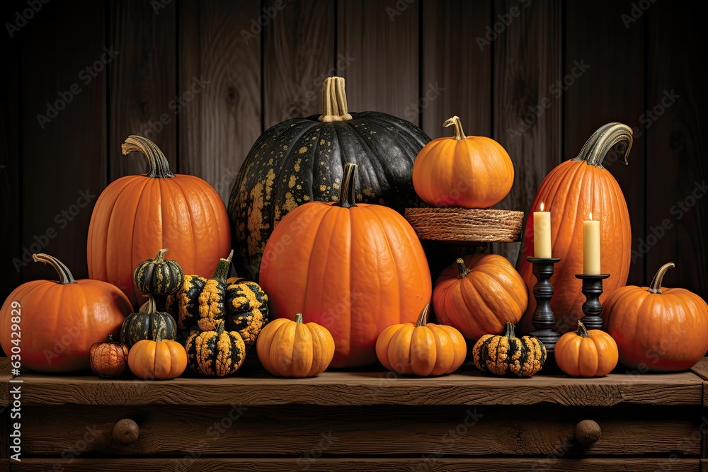 Pumpkin Fall Celebration Background Generative AI Pumpkin Fall Celebration Background Generative AI