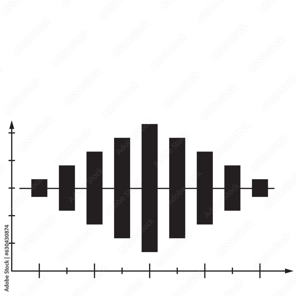 Graph and chart icon silhouette