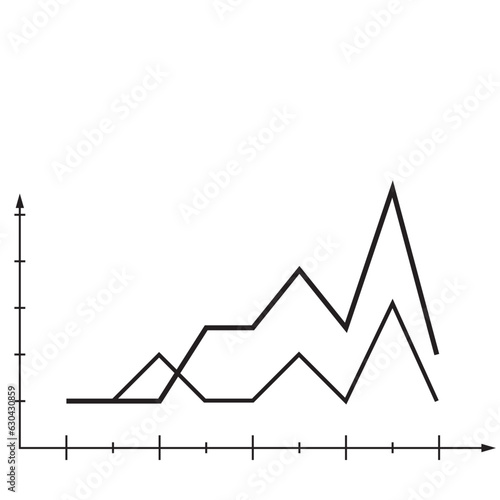 Graph and chart icon silhouette