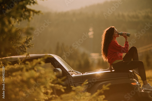 Young woman relaxing on a t...