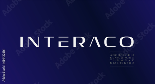A clean modern scifi alphabet font, digital typography typeface design
