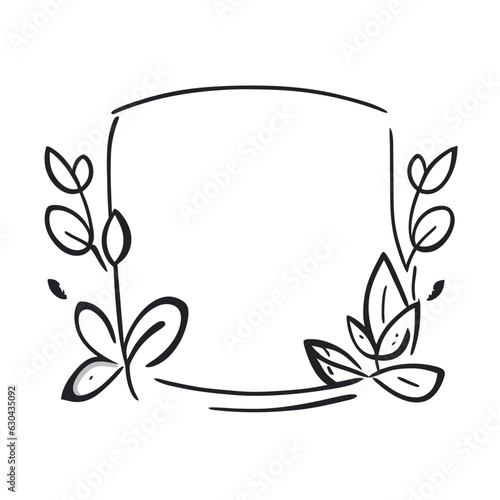 pure white background border shut, vector illustration doodle line art