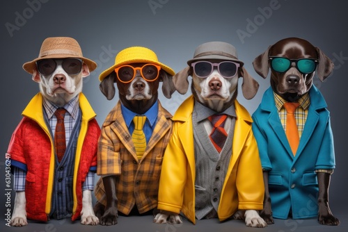 Urban Chic Canine Crew: Stylish Pups in Trendy Attire Strutting their Stuff © Georg Lösch