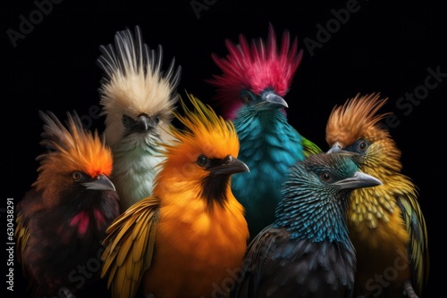 Regal Avian Gathering: Majestic Anthropomorphic Birds in Vibrant Colors © Georg Lösch