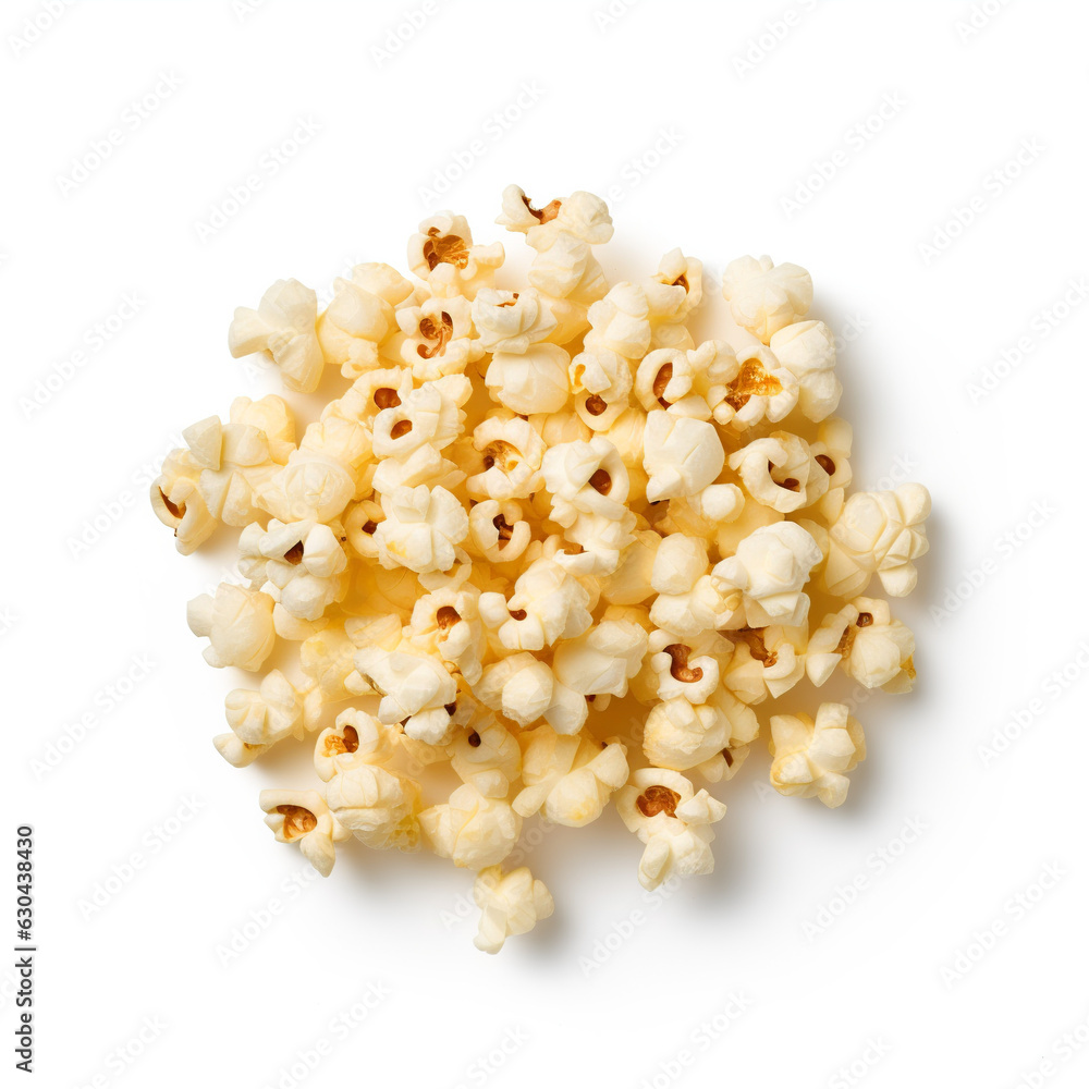 Parmesan Popcorn on white background AI Generative