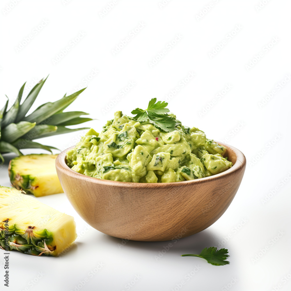 Pineapple Guacamole on white background AI Generative Pineapple Guacamole on white background AI Generative
