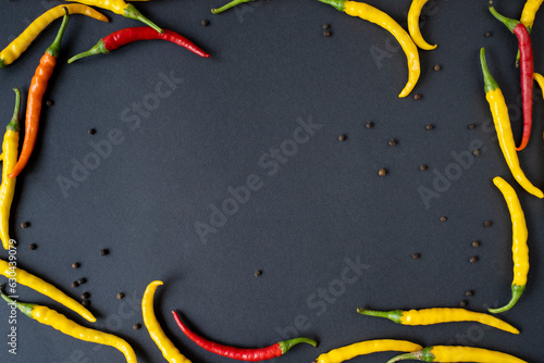 hot peppers of red and yellow color