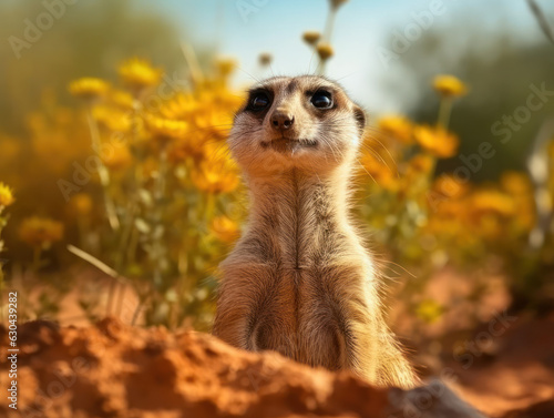 Wallpaper Mural Meerkat in its Natural Habitat, Wildlife Photography, Generative AI Torontodigital.ca