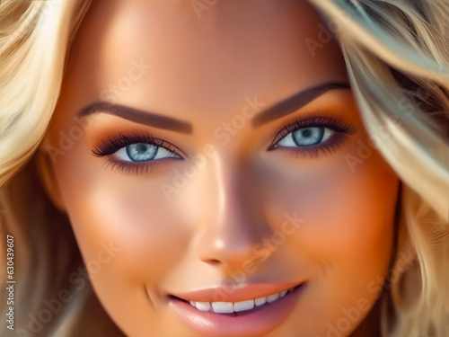 Wallpaper Mural Portrait einer blonden Frau, gen AI Torontodigital.ca