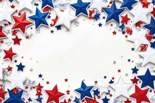 Five-pointed stars in the colors of the USA flag. copy space