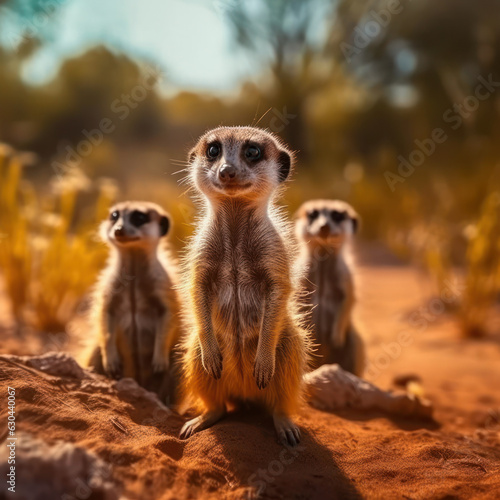 Meerkat in its Natural Habitat, Wildlife Photography, Generative AI