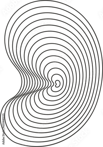 Abstract topography circles. Organic texture shape. Outline illustration
