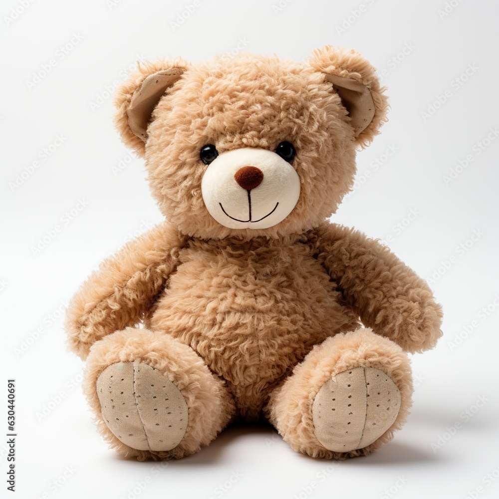 Adorable Teddy Bear: A Charming Toy in a Whimsical White Wonderland. Generative A Adorable Teddy Bear: A Charming Toy in a Whimsical White Wonderland. Generative A