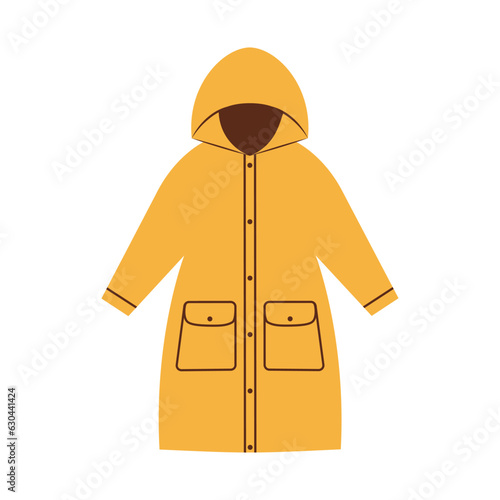 Yellow raincoat. Vector illustration in flat style