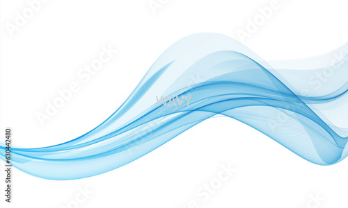 Blue wave. Blue abstract wave flow, vector abstract design element.  © Deny
